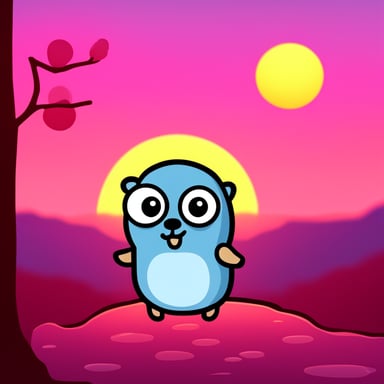 Sad Go Blue Gopher at sunset.