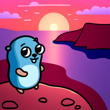 Sad Go Blue Gopher at sunset.
