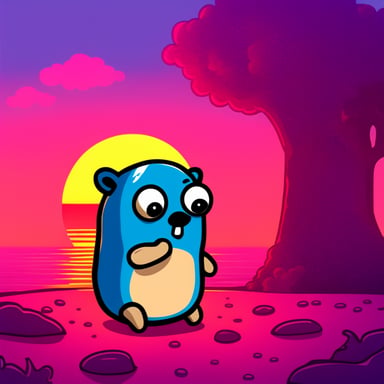 Sad Go Blue Gopher at sunset.