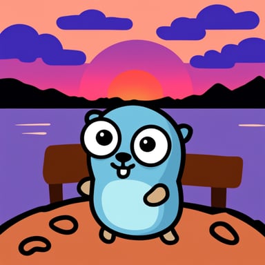 Sad Go Blue Gopher at sunset.