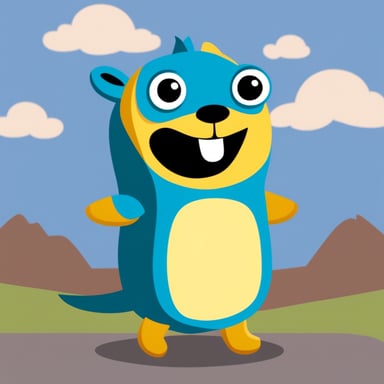 Go Blue Gopher in a dinosaur costume