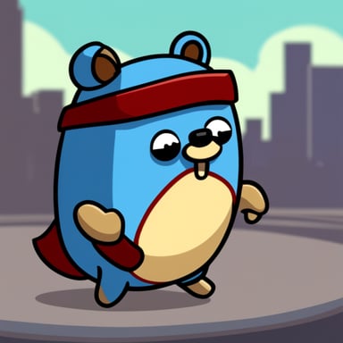 Go Blue Gopher as Super Big Muscle Gopher