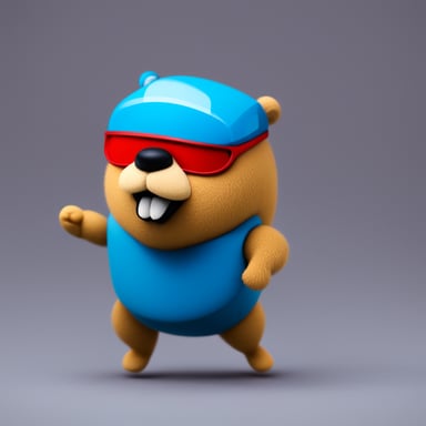 Go Blue Gopher as Super Big Muscle Gopher