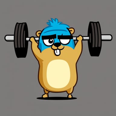 A strong go blue gopher who does bench press.