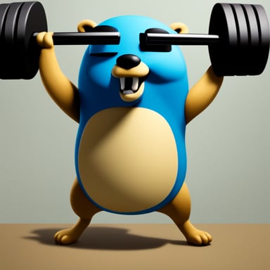A strong go blue gopher who does bench press.
