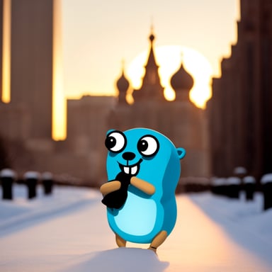 Go Blue Gopher chilling in Moscow.