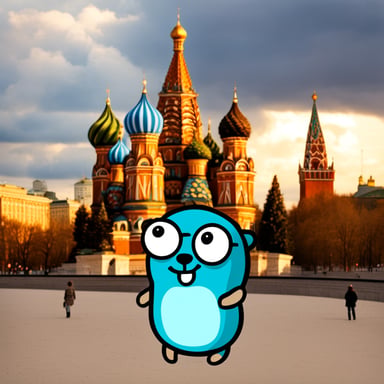 Go Blue Gopher chilling in Moscow