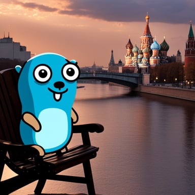 Go Blue Gopher chilling in Moscow