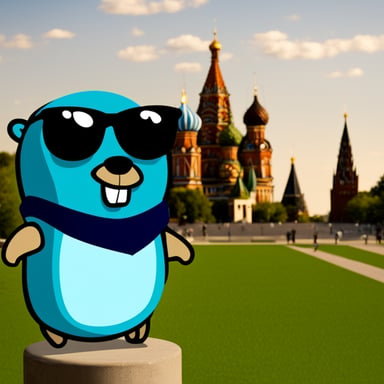 Go Blue Gopher chilling in Moscow