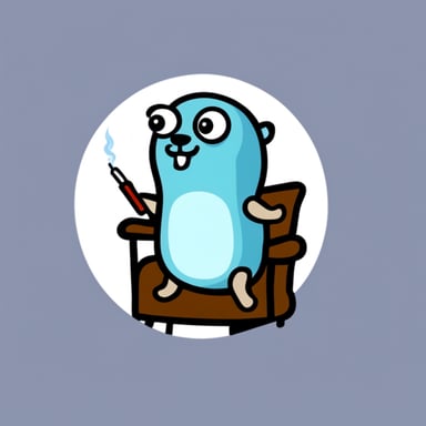Go blue gopher with cigarette