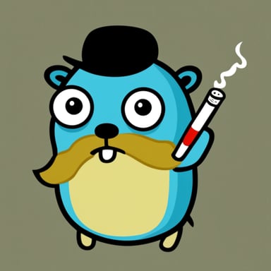 Go blue gopher with cigarette