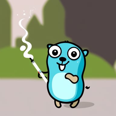 Go blue gopher with cigarette