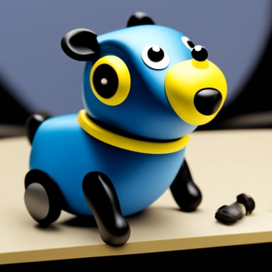 Go Blue Gopher assembling a robot dog.