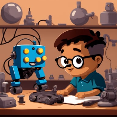 Go Blue Gopher is an engineer assembling a robot.