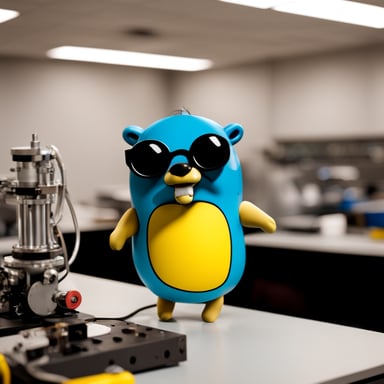 Go Blue Gopher in the R&D department focuses on pioneering new technologies.