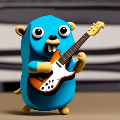 Go Blue Gopher generating ideas as performer