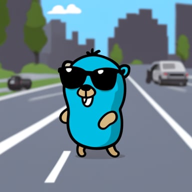 Go Blue Gopher with black sunglasses