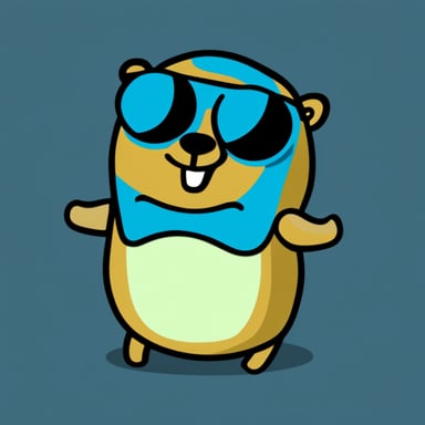Go Blue Gopher with black sunglasses