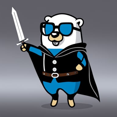 Go Blue Gopher as the nerdy, dangerous sword fighter in the black metal scene.