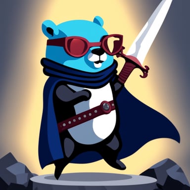 Go Blue Gopher as the nerdy, dangerous sword fighter in the black metal scene.