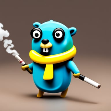 Go blue gopher smoking.