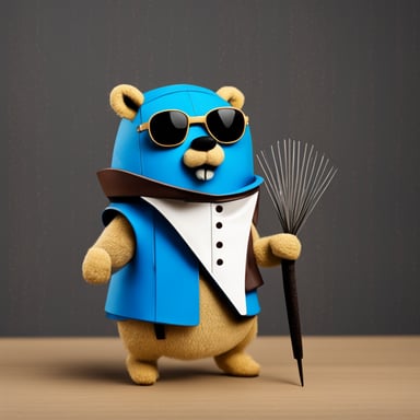 Go Blue Gopher as a fencer with a huge sense of style.