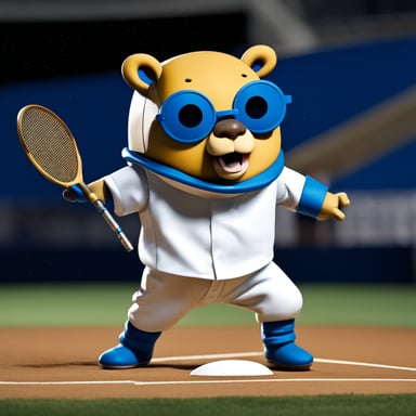 Go Blue Gopher as a fencer with a huge sense of style.