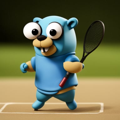 Go Blue Gopher as a fencer with a huge sense of style.