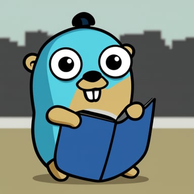 Go Blue Gopher listens to a Golang congress.
