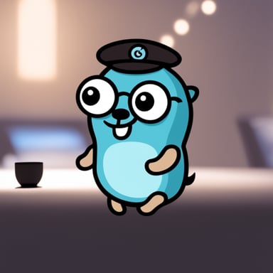 Go Blue Gopher attending a GopherCon congress.