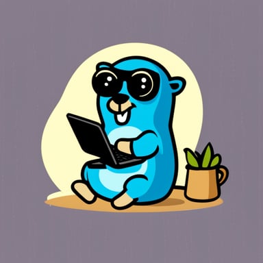 Fatigue Go Blue Gopher with laptop