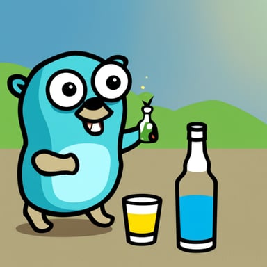 Go blue gopher drinks vodka.