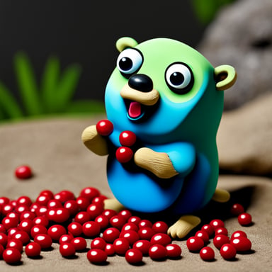 Go Blue Gopher eating rubies.