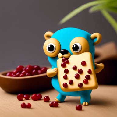 Go Blue Gopher eating rubies.