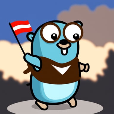 Go Blue Gopher with Russian flag