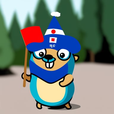 Go Blue Gopher with Russian flag