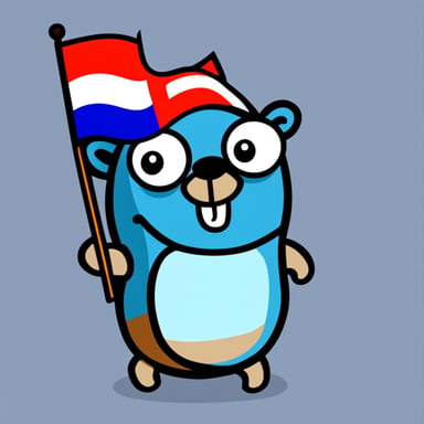 Go Blue Gopher with Russian flag
