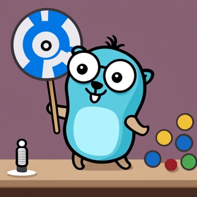 Go Blue Gopher is playing darts.