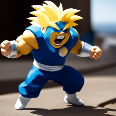 Go blue gopher powers up as Super Saiyan.