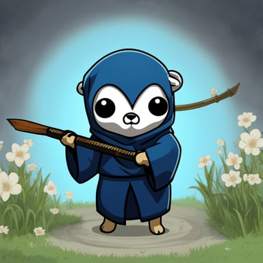 Go Blue Gopher as a Shinigami from Bleach anime, Japanese style character.
