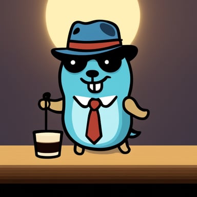 Go Blue Gopher as the Godfather wearing a fedora hat.