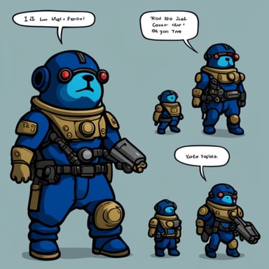 Go Blue Gopher wearing a Space Marine StarCraft suit.