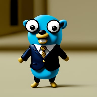 Go Blue Gopher with a suit.