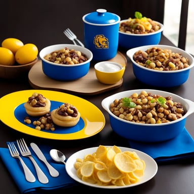 Go Blue Gopher serving dishes.