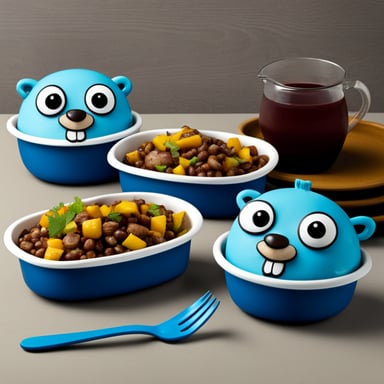 Go Blue Gopher serving dishes.