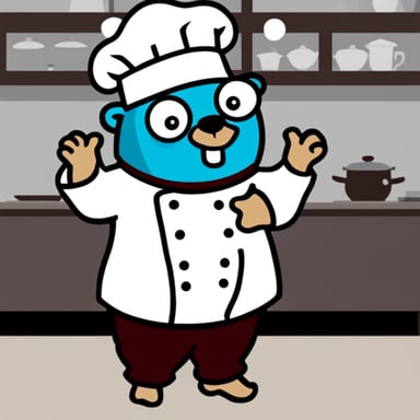 Go Blue Gopher in a chef suit.
