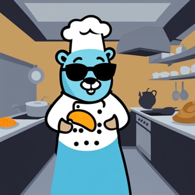 Go Blue Gopher in a chef suit.