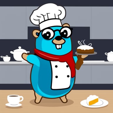 Go Blue Gopher in a chef suit.