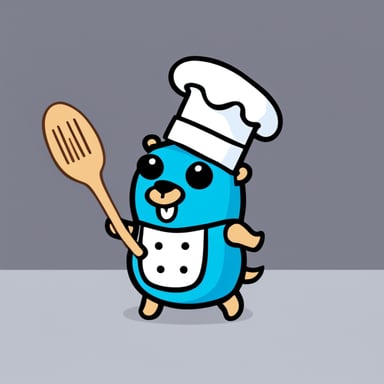 Go Blue Gopher in a chef suit.