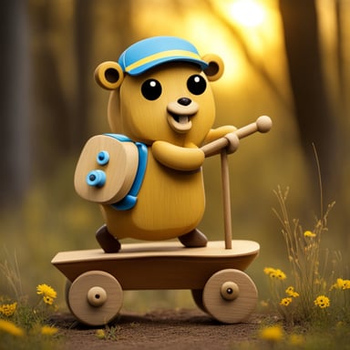 Go Blue Gopher on a happy wooden hobby horse.